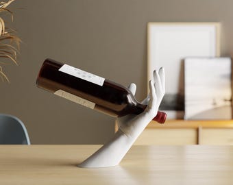 Wine Holder  Unique  Hand-Shaped 3D Printed Bottle Display | High-Quality PLA | Modern Wine Rack | Handmade in the UK