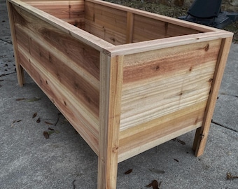 Handcrafted Cedar Picket Garden Planter - Large - Local Pickup Only - DFW Metroplex