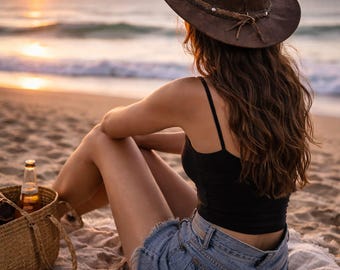 Rugged Brown Leather Australian Bush Hat – Distressed Cattleman Cowboy Style, Foldable Travel Hat