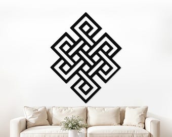 Endless Knot Metal Wall Art, Modern Geometric Decor