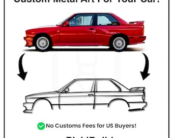 Arte de pared metálico para coche personalizado, decoración de pared para tu propio coche, letrero de pared metálico para garaje, decoración de coches de carreras, idea de regalo para amantes de los coches.