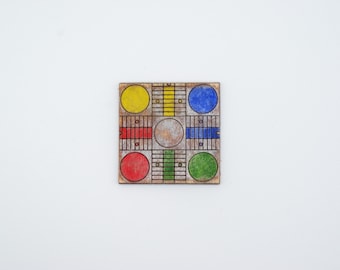 Miniature Parcheesi Board - 1:12 Dollhouse Board Game - Mini Pachisi Board