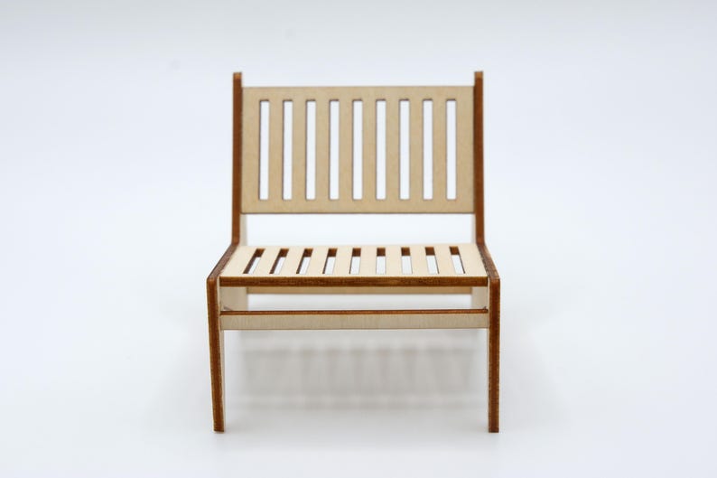 Miniature Chair Kit - 1:12 Wooden Mid-Century Modern Chair Kit image 5