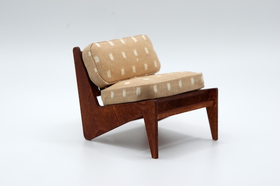 Miniature Chair Kit - 1:12 Wooden Mid-Century Modern Chair Kit