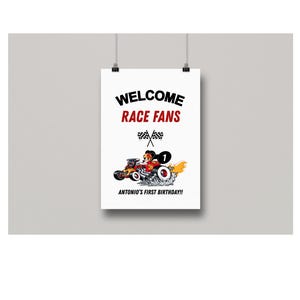MICKEY and the ROADSTER RACERS Welcome Sign + Canva Template + Disney + Mickey Birthday + Mickey Mouse Roadster Sign