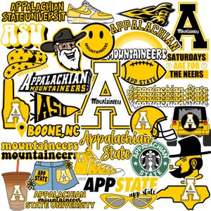 ASU Appalachian State University Aufkleber Set – Offiziell Lizenziert Für Auto, Laptop & Wasserflasche