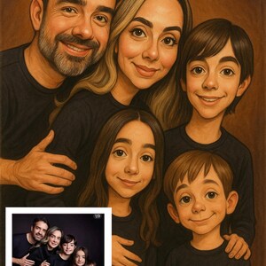Custom Funny Caricature - Custom Digital Portrait Gift - Personalized Cartoon Drawing - Couple, Family, Pet, Friends - Instant Download