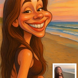 Funny Caricature from Photo - Custom Digital Portrait Gift - Personalized Cartoon Drawing - Couple, Family, Pet, Friends - Instant Download