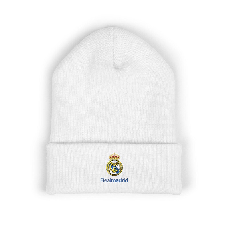 Gorro de punto con puño y escudo del Real Madrid bordado imagen 2