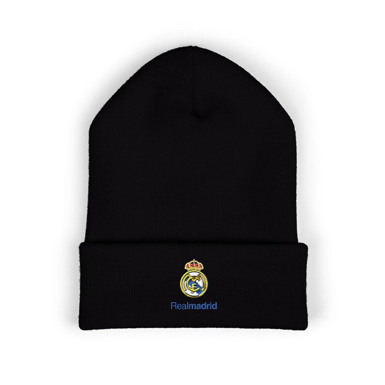 Gorro de punto con puño y escudo del Real Madrid bordado imagen 3
