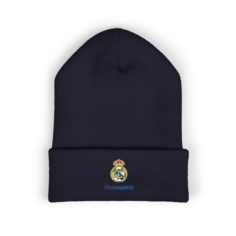 Gorro de punto con puño y escudo del Real Madrid bordado imagen 1