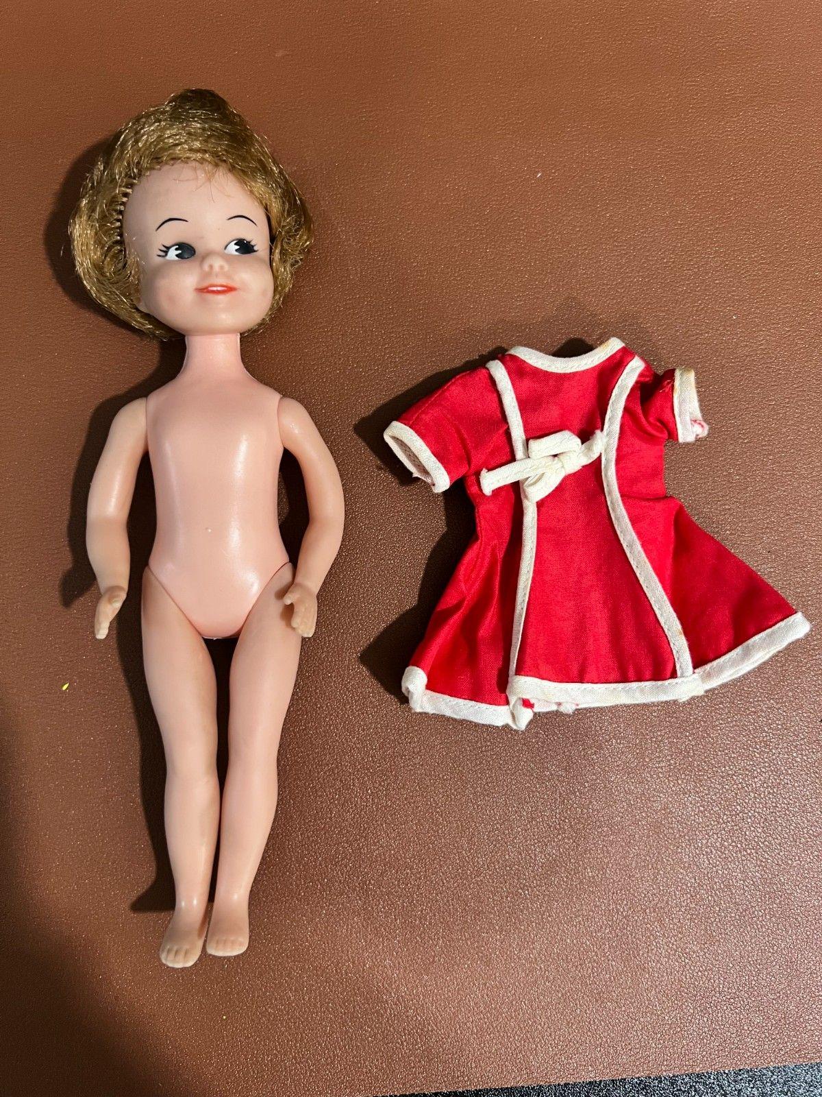 penny red dress Vintage 9 Inch Penny Brite Doll With Red Dress Outfit