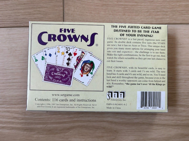 Vintage Five Crowns Five Suited Rummy Style Family Card Game Ages 8-Adult image 5