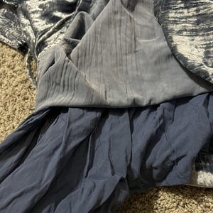 Anthropologie Blue Velour Longsleeve Dress Sz8 Boho Western Vibes Crunched Wrist image 5