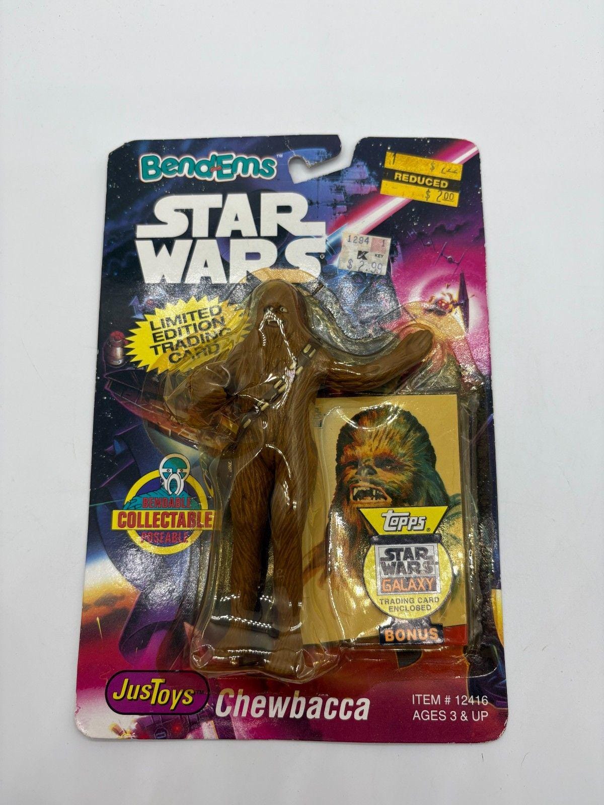 VINTAGE Star Wars Bend-ems CHEWBACCA Figure Just Toys MOC Sealed