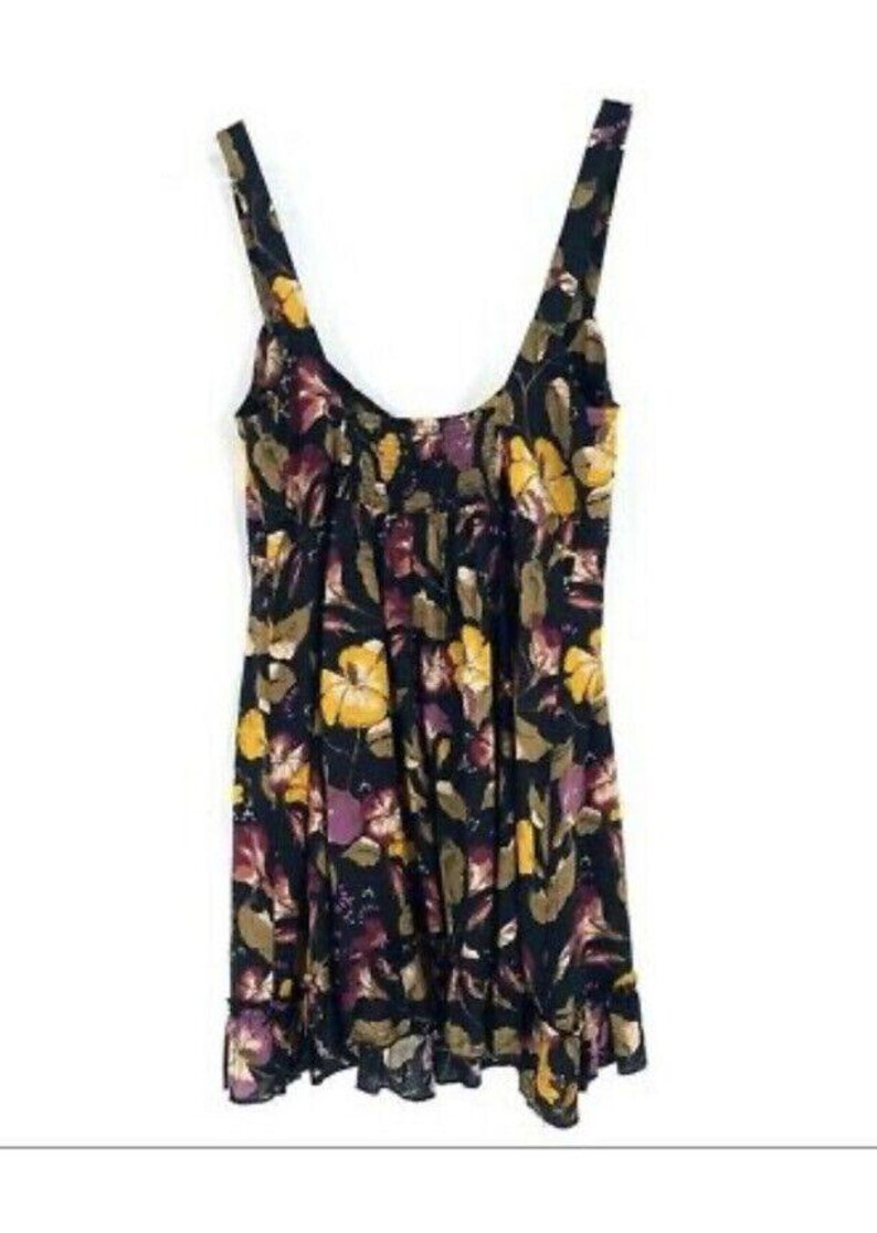 Free People Lattice Lovers Floral Low Cut Cross Front Dress Womens XS image 2