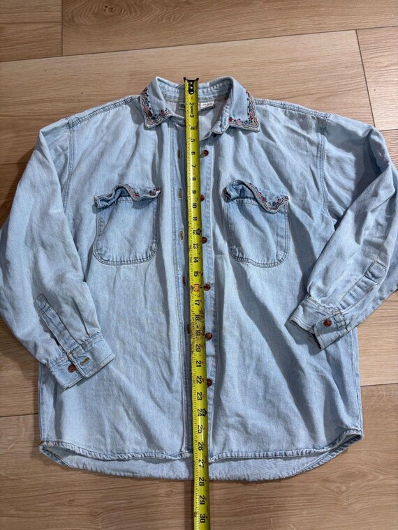 CUSTOMCapacity Denim Button Down Hello Fall Pumpk… - image 3