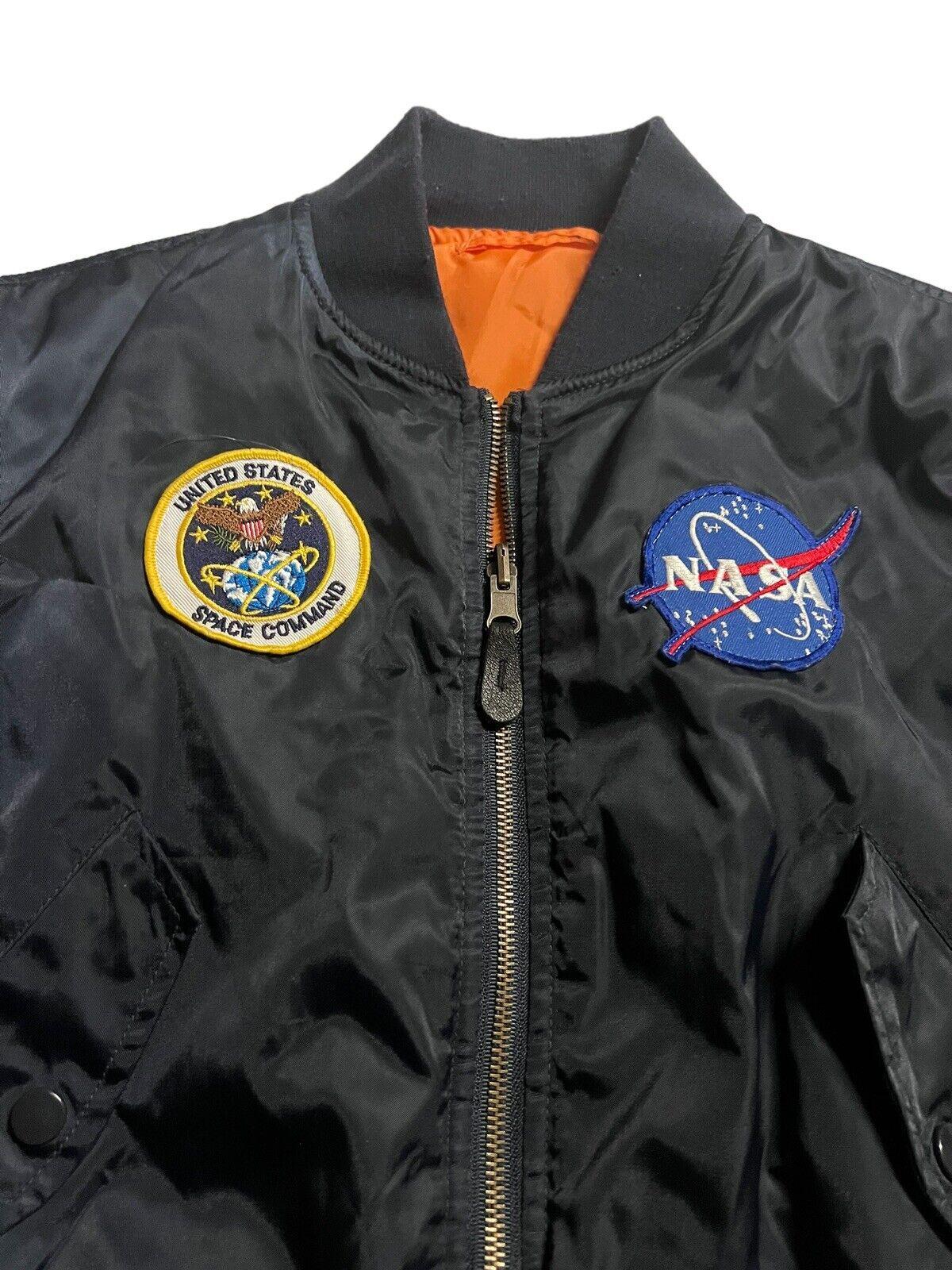Alpha Industries Ma-1 NASA Apollo Blue Flight Bomber Jacket Youth