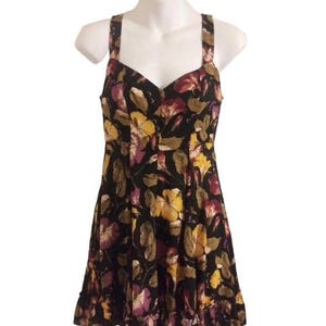 Free People Lattice Lovers Floral Low Cut Cross Front Dress Womens XS image 1