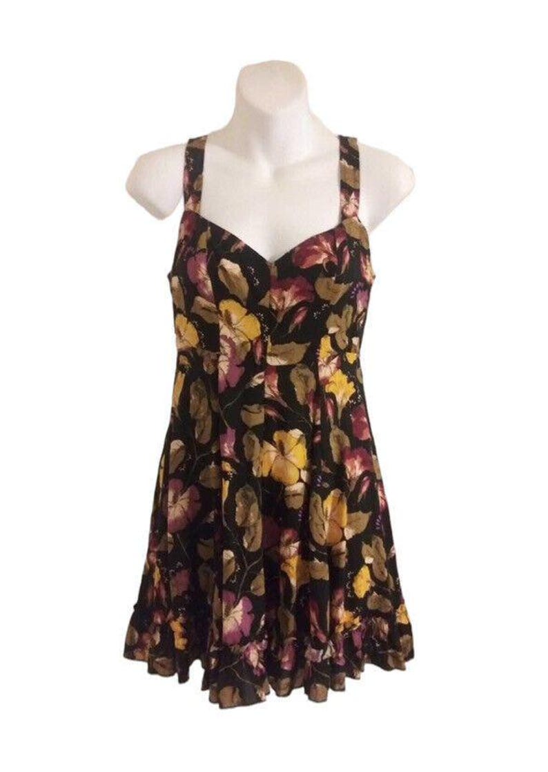 Free People Lattice Lovers Floral Low Cut Cross Front Dress Womens XS image 1