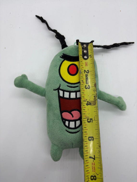 Loungefly SpongeBob Plankton Plush Phone Charm - Green/Yellow/Red Fuggler SpongeBob Key Rings 5 inch (Sheldon Plankton), Funny  main image 4
