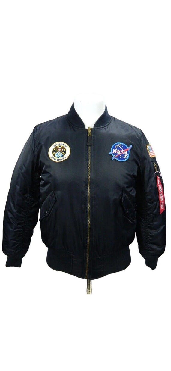Alpha Industries Ma-1 NASA Apollo Blue Flight Bomber Jacket Youth