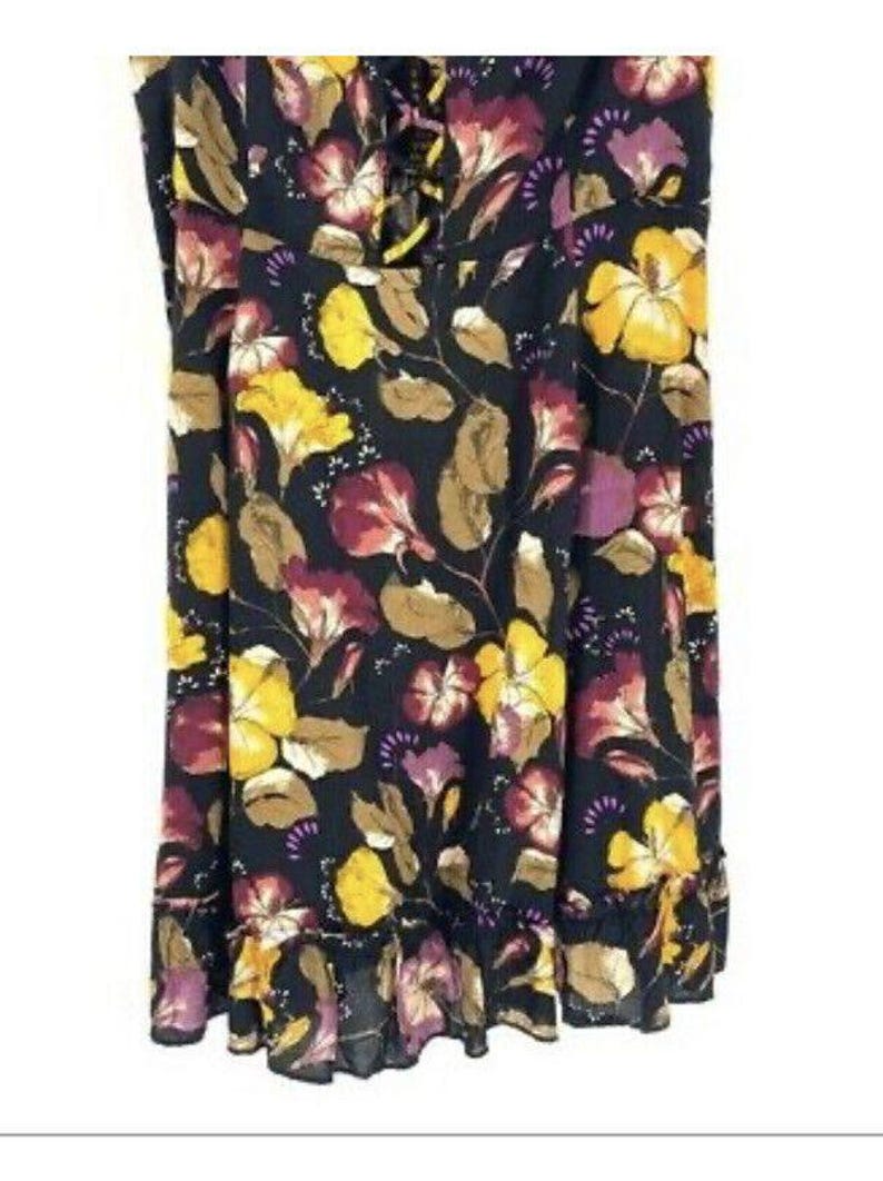 Free People Lattice Lovers Floral Low Cut Cross Front Dress Womens XS image 3