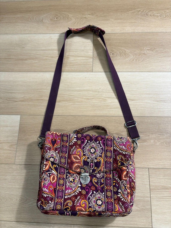 Vera Bradley Safari Sunset Shoulder Messenger Bag Purple  display picture 1