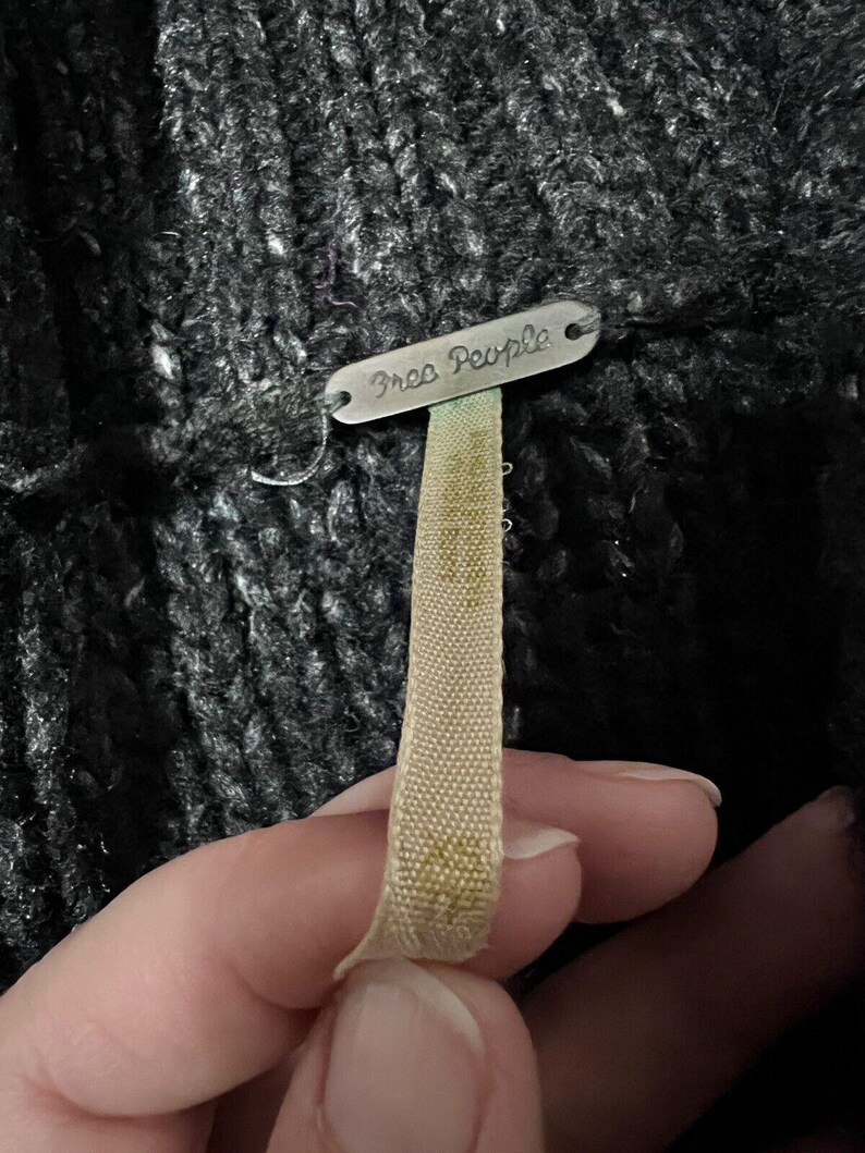 Sweter kardigan Free People z dekoltem w serek, szaro-niebieski, limonkowy, w paski, rozmiar XS zdjęcie 3