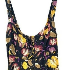 Free People Lattice Lovers Floral Low Cut Cross Front Dress Womens XS image 5