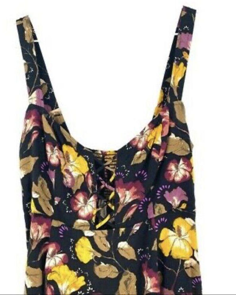 Free People Lattice Lovers Floral Low Cut Cross Front Dress Womens XS image 5