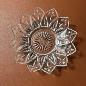 Vintage Sternförmige Glasteller Sunburst Muster Dessert Teller