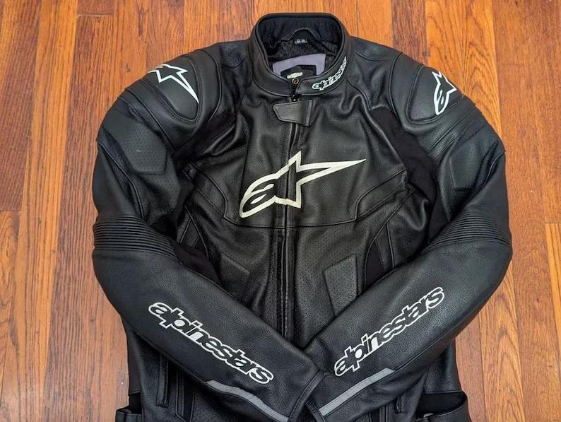 Men’s Alpinestars Motorbike Leather Racing Jacket Biker, Birthday Gift for Him