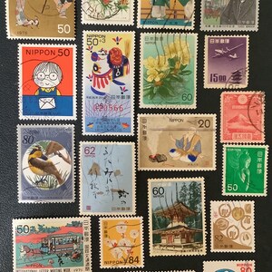 20 JAPAN Asian Collector Set Vintage Postage Stamps for collectors or craft supply collage cards altered art scrapbooks philately 29h