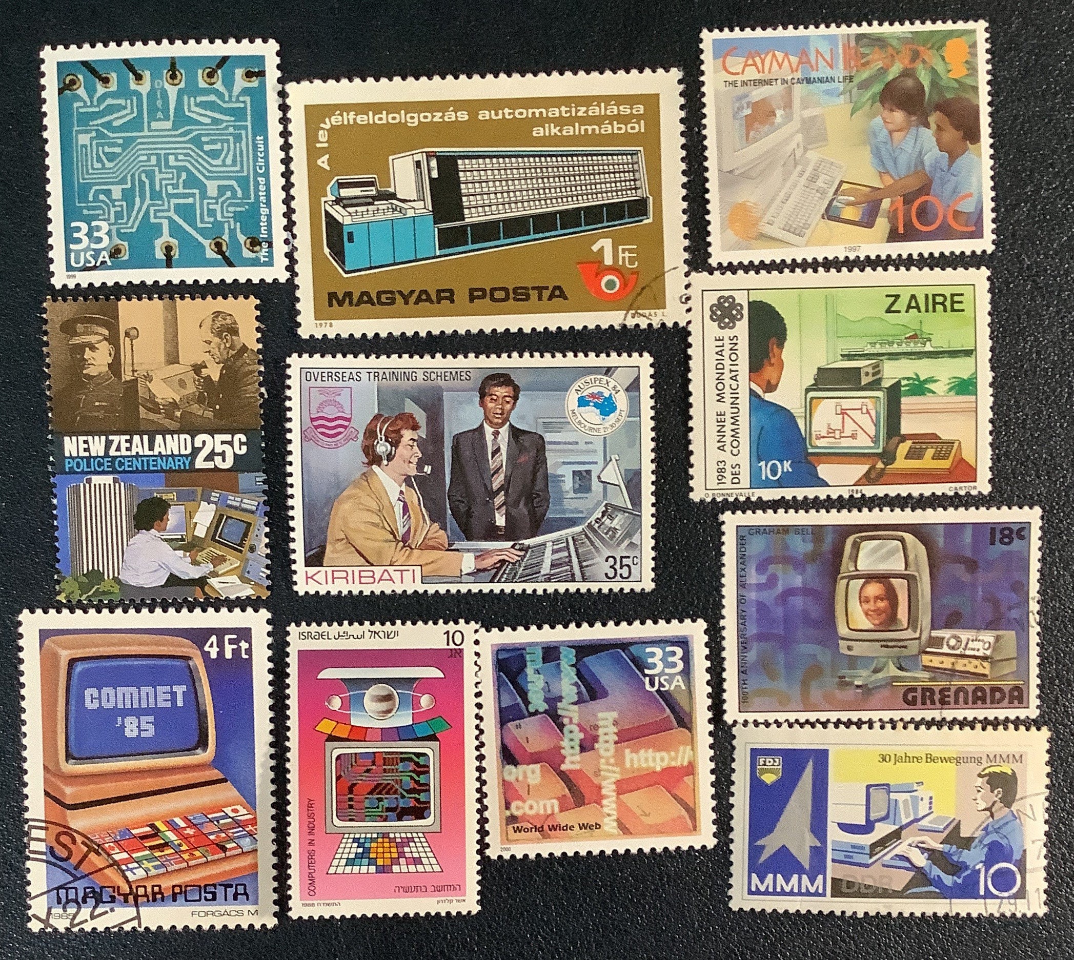 50 SHADES of GRAYS Used World Postage Stamps for Crafting, Collage