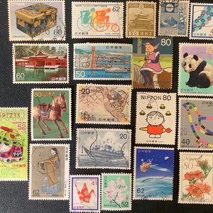 20 JAPAN Asian Collector Set Vintage Postage Stamps for collectors or crafting collage cards altered art scrapbooks philately 58a