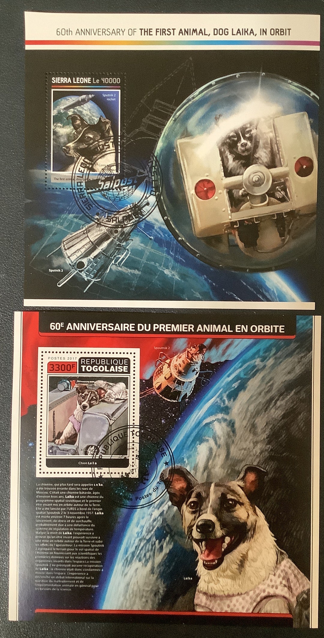 Laika FIRST DOG in SPACE Souvenir Sheets Postage Stamps - Etsy