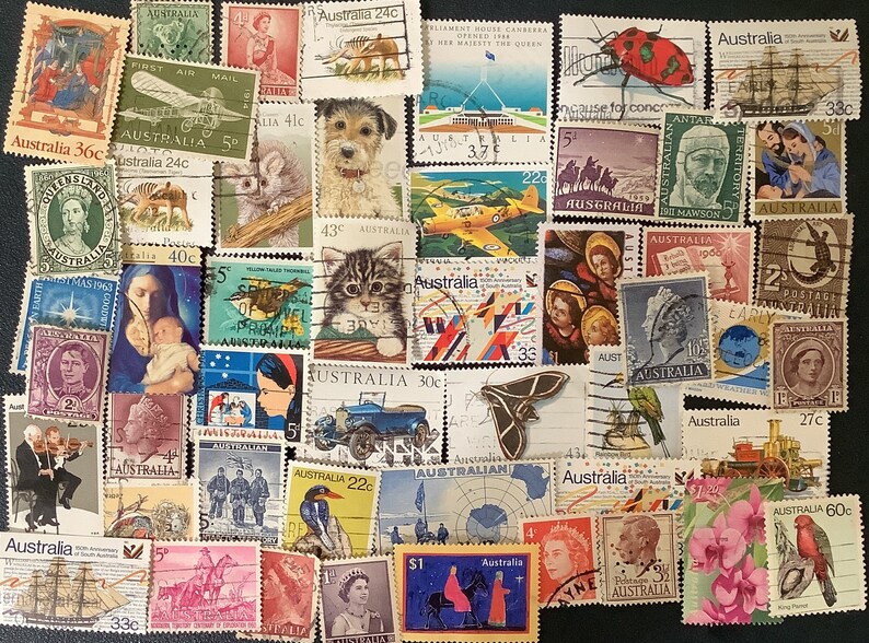 50 AUSTRALIA AUSTRALIAN Postage Stamps for Collectors or Etsy