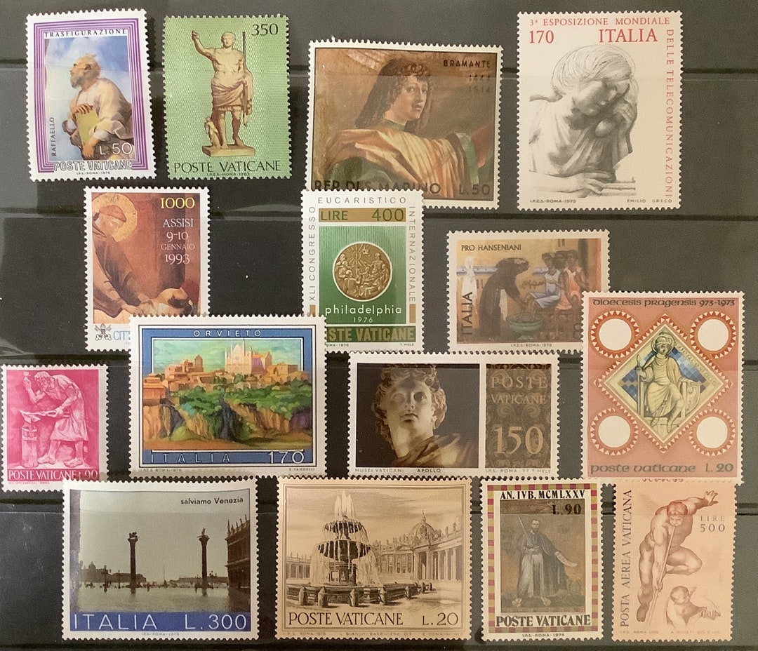 15 ITALY SCENES Rome Vintage Mint Postage Stamps Vatican for Journals ...