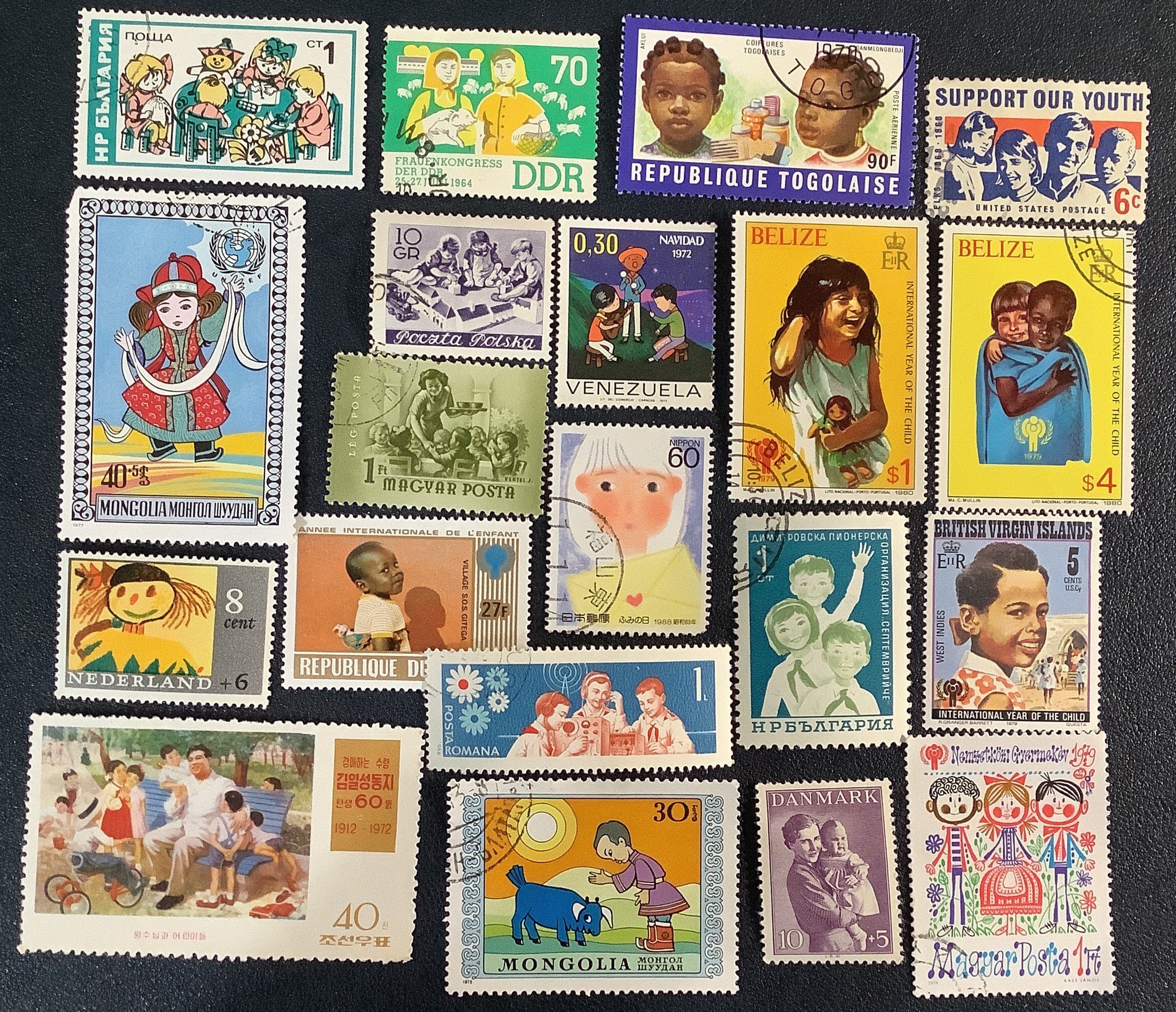 20 CHILDREN Vintage World Postage Stamps kids teens for Etsy