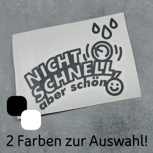 Shitbox sticker – "Niet snel maar mooi :)" | Grappig auto gezegde | Premium vinylfolie | Weerbestendig | Auto sticker