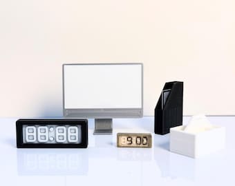 1:6/12 Scale | Miniature Office Desktop Essentials Set Computer