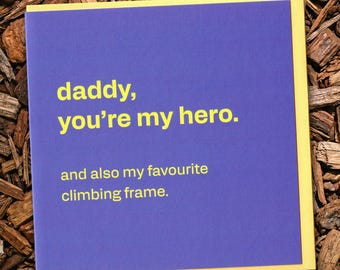 Dad Birthday Card from Toddler – Funny Daddy Climbing Frame Greeting | Father's Day