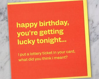 Funny Birthday Card – Rude and Flirty Greeting | For Him, Husband, Partner, Friend