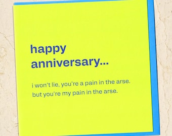 Funny Anniversary Card – Cheeky Rude Partner, Wife, Husband, Greeting