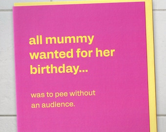 Funny Mum Birthday Card – Parenting, Mummy Greeting from Kids Toilet Humour for Her