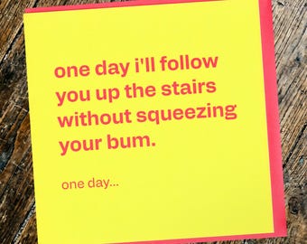 Funny Love Card - Bum Squeeze - For Girlfriend, Wife, Partner | Cheeky Adult Humour