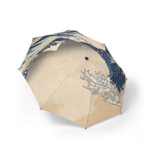 Japan Ukiyoe Print Umbrella | Foldable Travel Umbrella | Unique Gift for Outdoors | Compact Rain Gear | Stylish Weather Accessory, Japanese