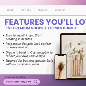Pacote com 15 temas premium para Shopify | Responsivo, otimizado para SEO, compatível com dispositivos móveis | Download digital instantâneo | Fácil de personalizar