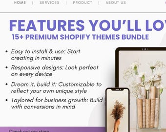 15 Shopify Themes | Customizable Ecommerce Templates (Digital Download)
